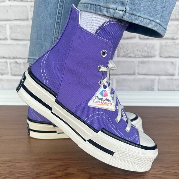 ⭐Converse Chuck 70 Plus Mor Hi Platform Sz 8 Women's Shoes Purple A12523C⭐ - Picture 2 of 12